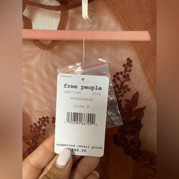 NWT Free People‎ Saheli Embroidered-Mesh Top Sz S - Picture 4 of 6